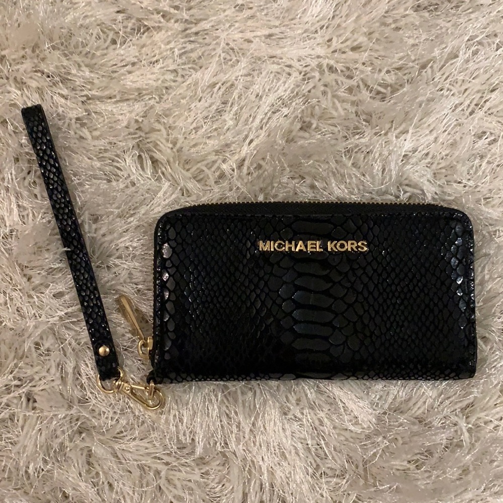 Black Snakeskin Michael Kors wristlet
